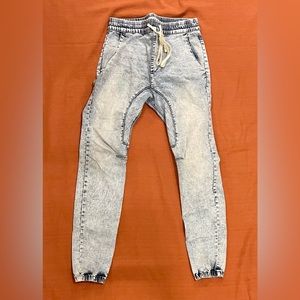 Pacific Sunwear Acid Wash Denim Joggers Men Small